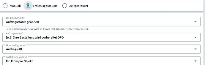 Flow Einstellung