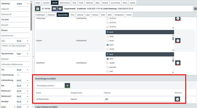 bestelleigenschaften