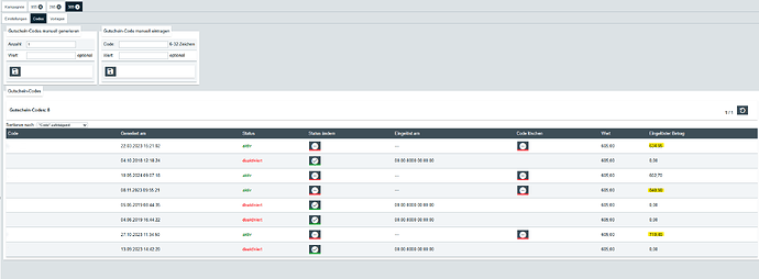Fehlerhafte Gutscheincodes 09-25